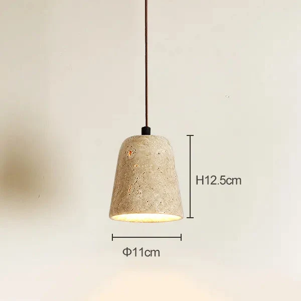 Modern Japanese style Creative Yellow Travertine Bedroom Bedside LED Pendant Lights Designer Retro Restaurant Aisle Chandelier