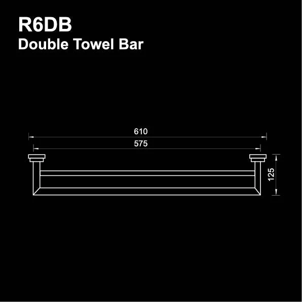 R6DB - Rondana Series Double Towel Bar- Bathroom Accessories