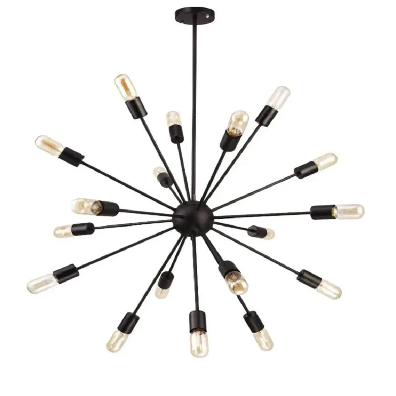 Modern Vintage sputnik v lamp Industrial Black Iron Droplight Hotel Living Room Dining Room Bedroom Creative Chandelier
