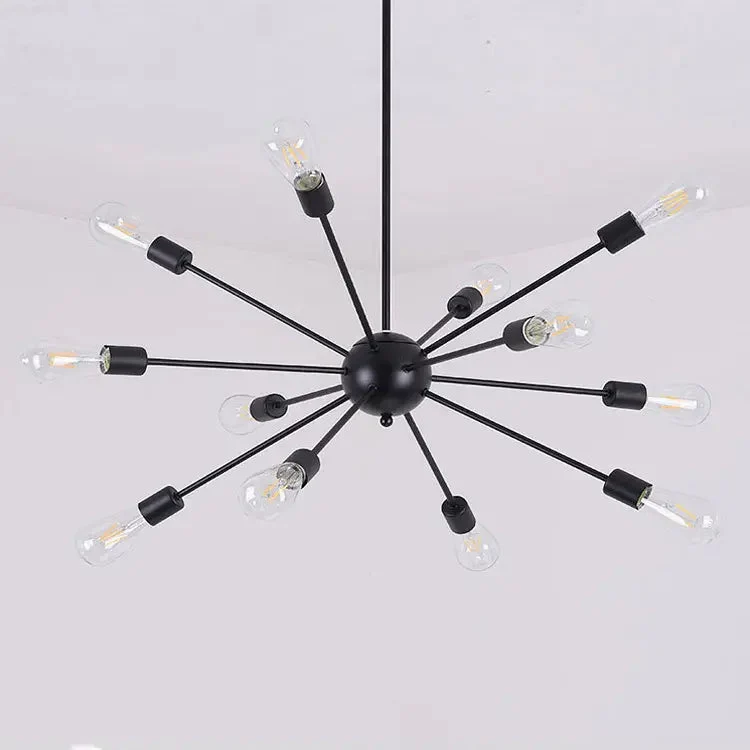 Modern Vintage sputnik v lamp Industrial Black Iron Droplight Hotel Living Room Dining Room Bedroom Creative Chandelier