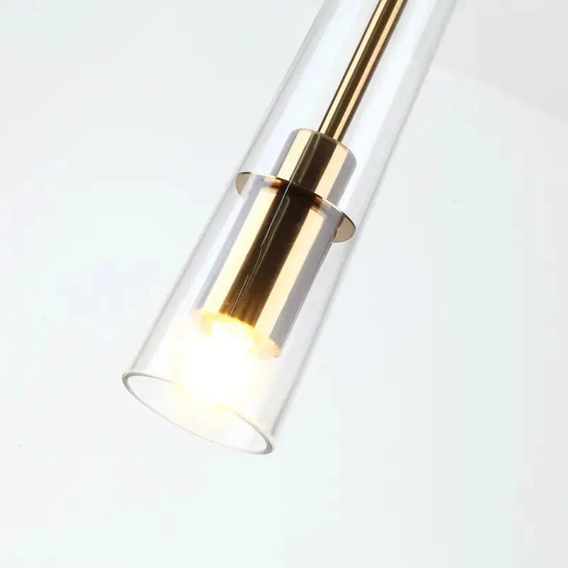 Nordic modern single head glass pendant light creative dining room small chandelier bedroom bedside study bar cone lamp