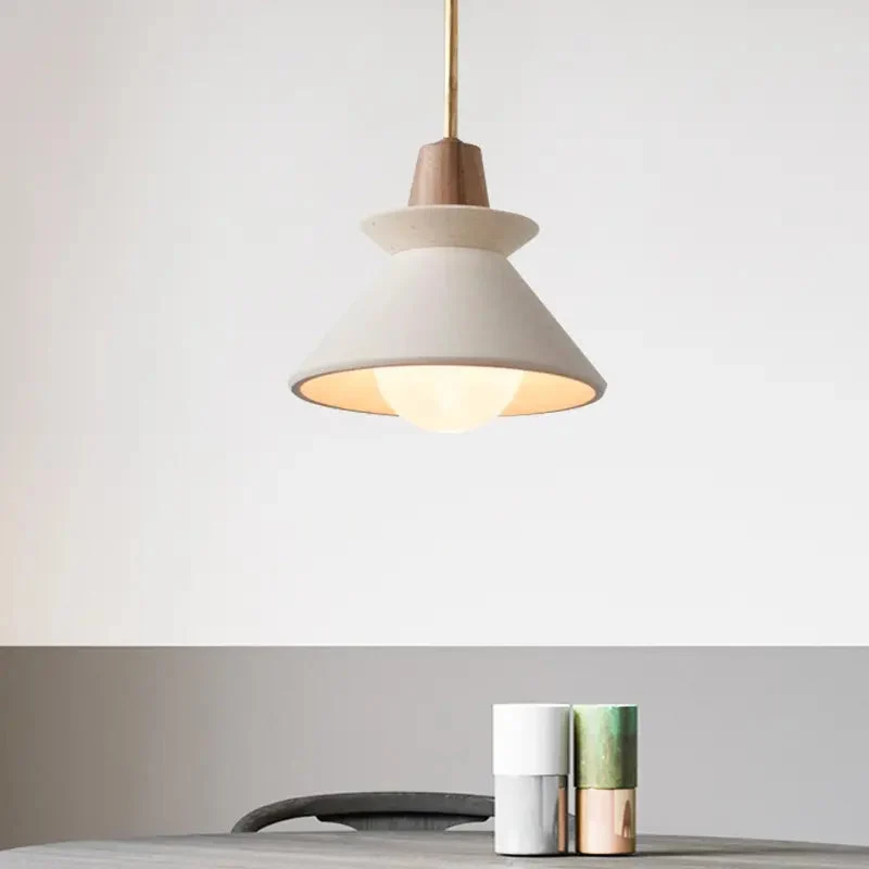 Nordic white cement bedside chandelier creative personality art model room living room restaurant hotel bar small chandelier