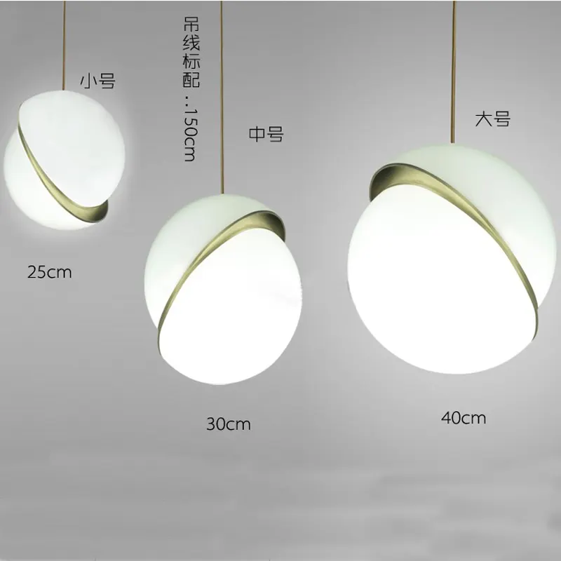 Nordic restaurant bar coffee shop chandelier post- modern bedside bedroom spherical acrylic single head chandelier