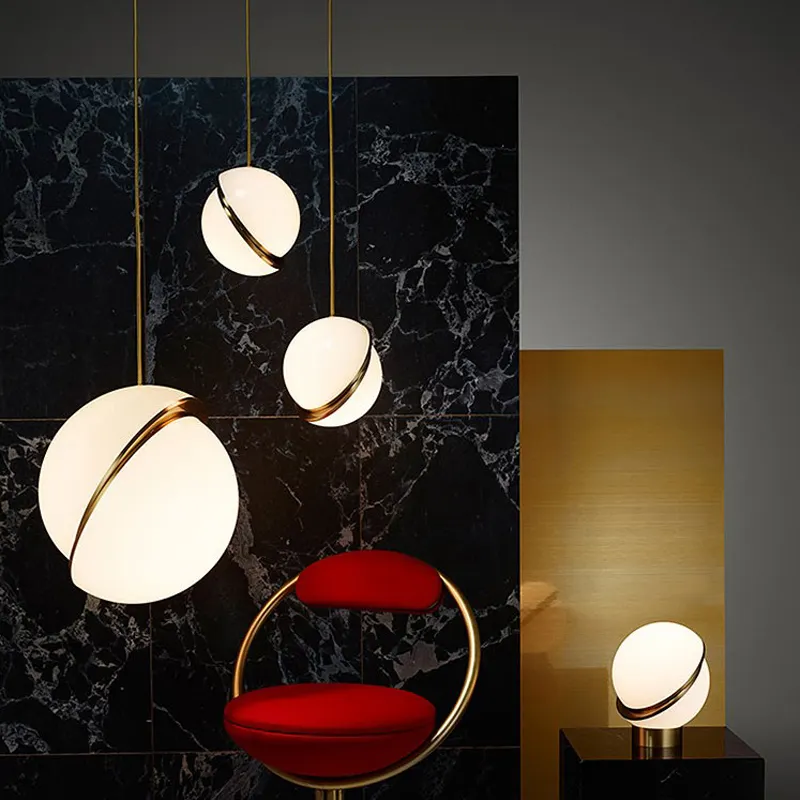 Nordic restaurant bar coffee shop chandelier post- modern bedside bedroom spherical acrylic single head chandelier