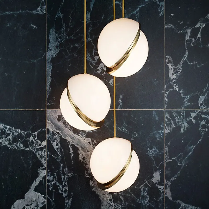 Nordic restaurant bar coffee shop chandelier post- modern bedside bedroom spherical acrylic single head chandelier