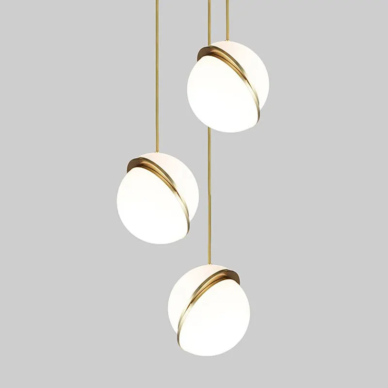 Nordic restaurant bar coffee shop chandelier post- modern bedside bedroom spherical acrylic single head chandelier