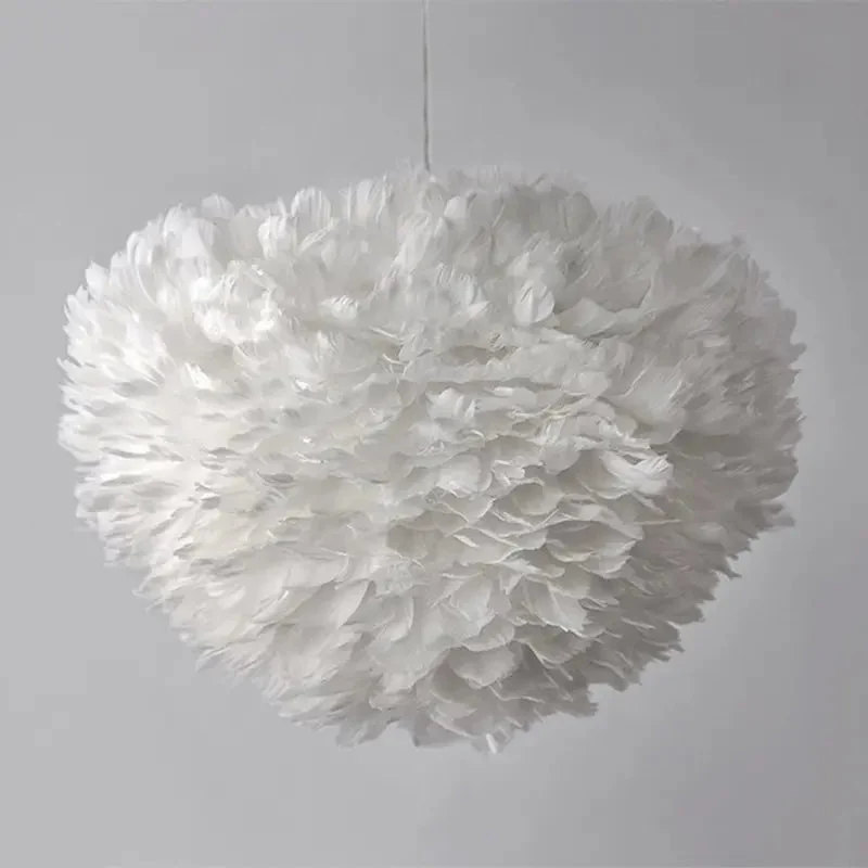 Nordic bedroom Feather lamp modern minimalist creative living room post-modern warm and romantic princess feather chandelier