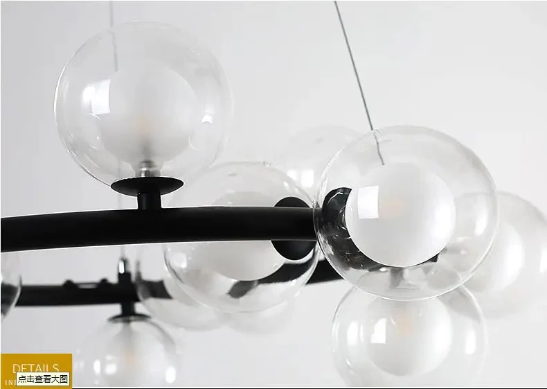 Nordic post-modern living room bedroom molecular glass lamp creative Nordic restaurant home magic bean chandelier