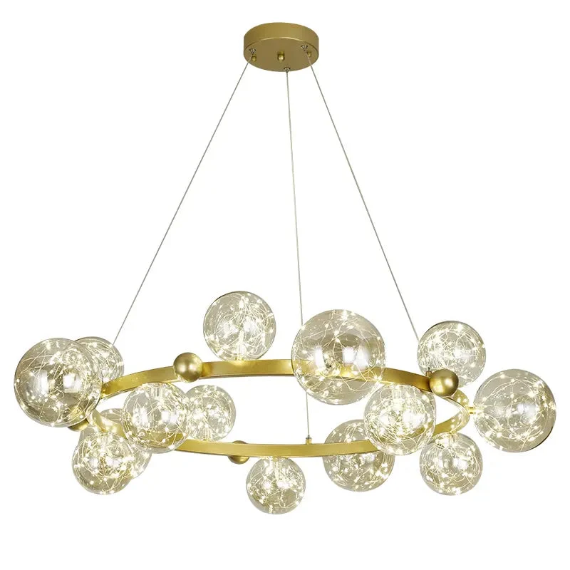 Nordic living room chandelier simple modern gypsophila bedroom bubble light magic bean string restaurant light