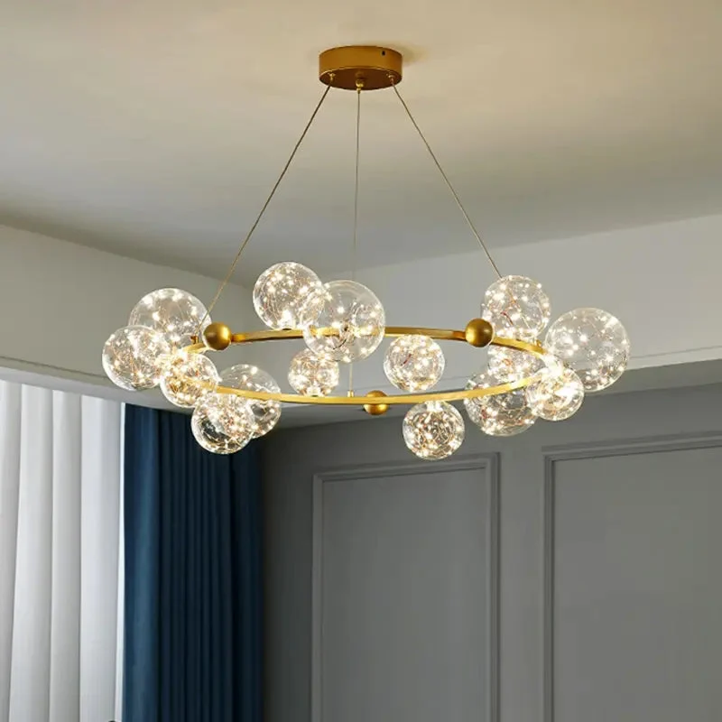 Nordic living room chandelier simple modern gypsophila bedroom bubble light magic bean string restaurant light