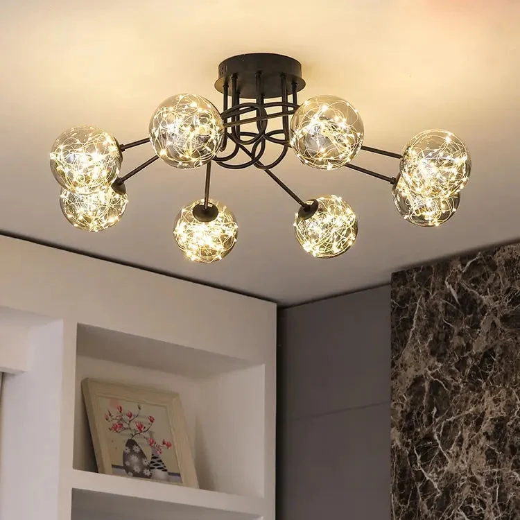 Gypsophila ceiling lamp simple modern living room lamp Nordic light luxury design sense home master bedroom dining room lamp