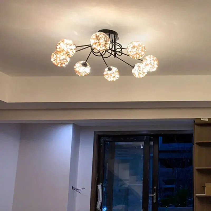 Gypsophila ceiling lamp simple modern living room lamp Nordic light luxury design sense home master bedroom dining room lamp