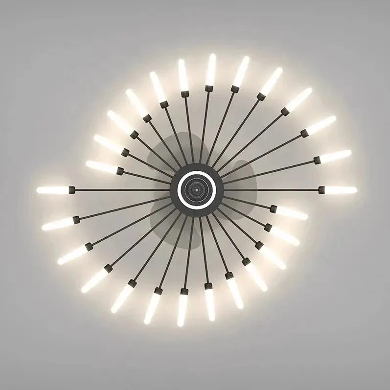 Nordic ceiling fan with light fireworks Bedroom invisible ceiling fan fashion chandelier lighting living room ceiling fan lights