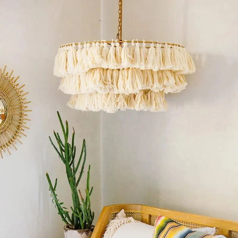 Bohemian Chandelier Pendant Light Chain Pendent Tiered LED Light