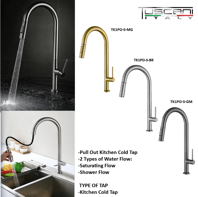 TK1PO-S - Kitania Series Pull Out Kitchen Cold Tap