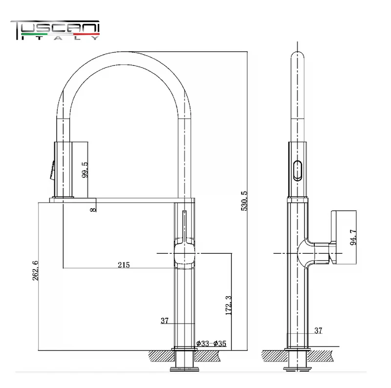 TK113PO - Kitania Series Pull Out Kitchen Mixer