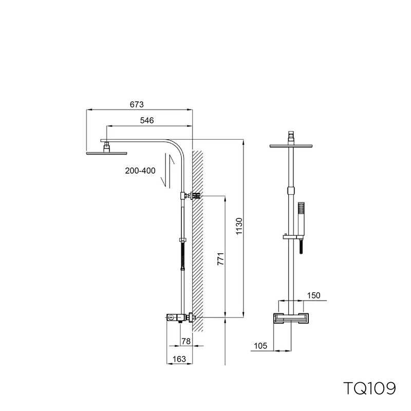 TQ109 - Quatrio Series Rain Shower Set