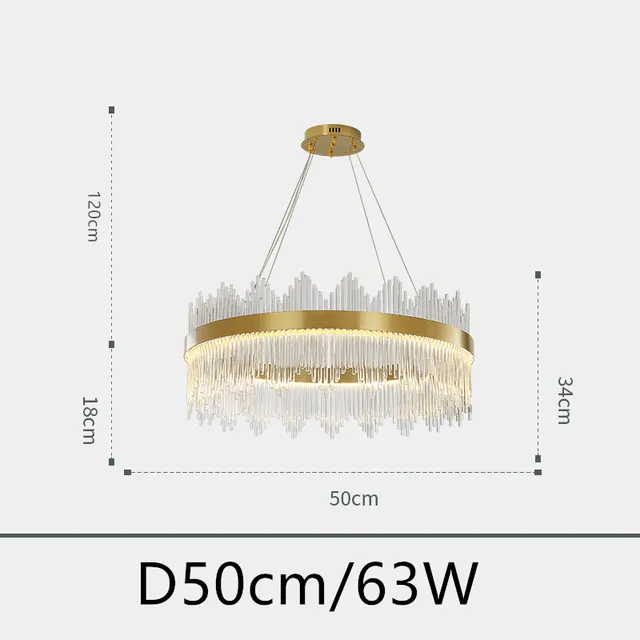 Modern Round Crystal Chandelier for Dining Room Rectangle Design Kitchen Island Lighting Fixtures LED Pendant Lights Glass