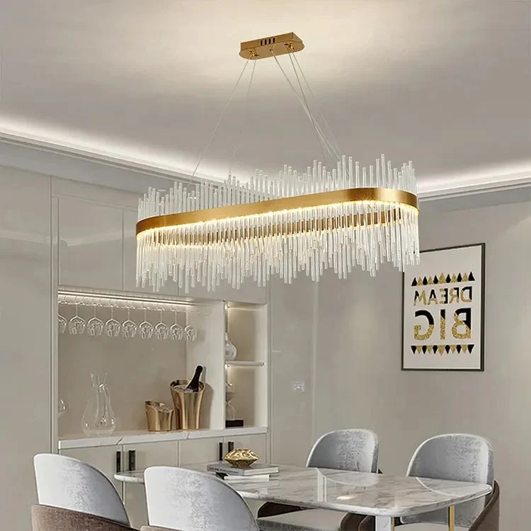 Modern round crystal glass chandelier luxury pendant light for living room dining room hotel Gold New Design chandelier light