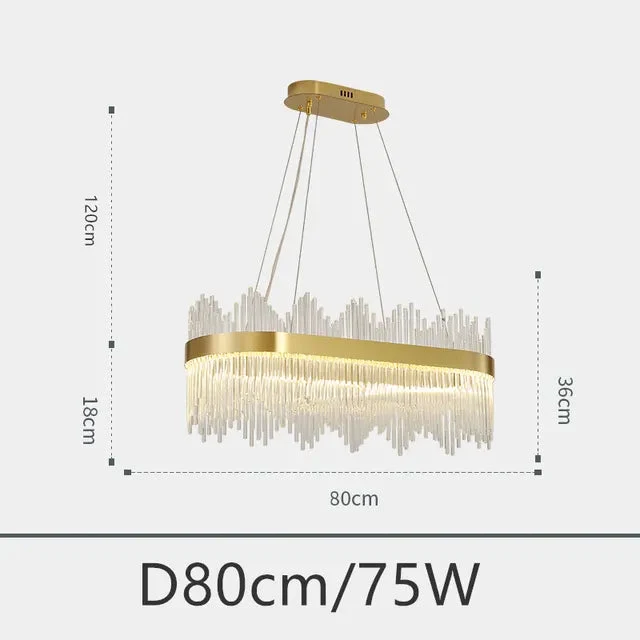 Modern round crystal glass chandelier luxury pendant light for living room dining room hotel Gold New Design chandelier light