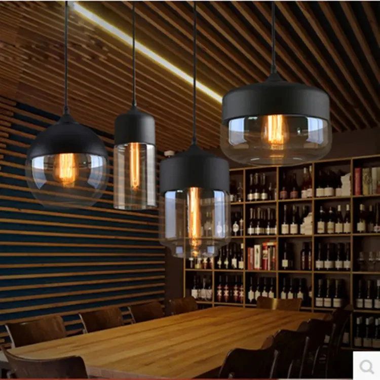 Modern minimalist loft pendant lamps bar counter dining room living room personality creative bar glass chandelier