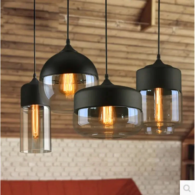 Modern minimalist loft pendant lamps bar counter dining room living room personality creative bar glass chandelier