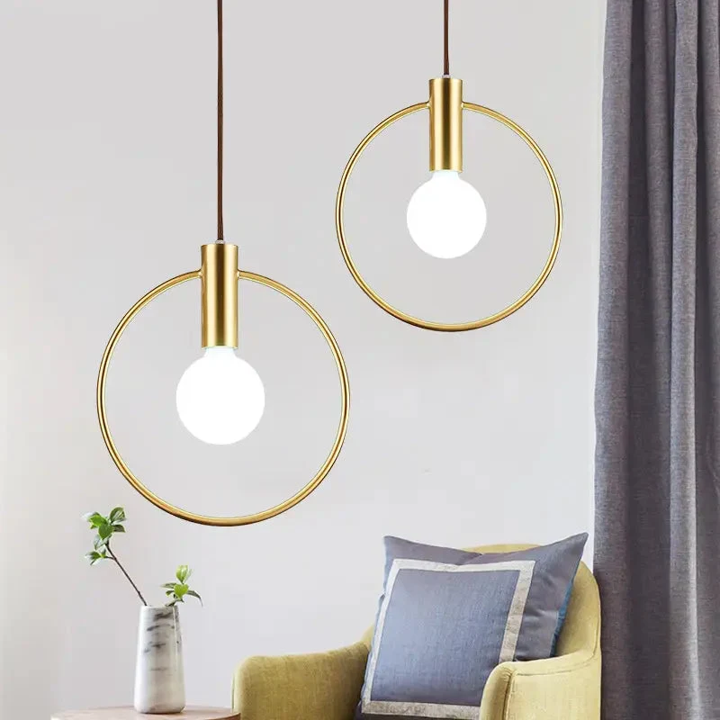 Nordic restaurant brass chandelier bar counter chandelier simple bedroom bedside balcony study room lamps