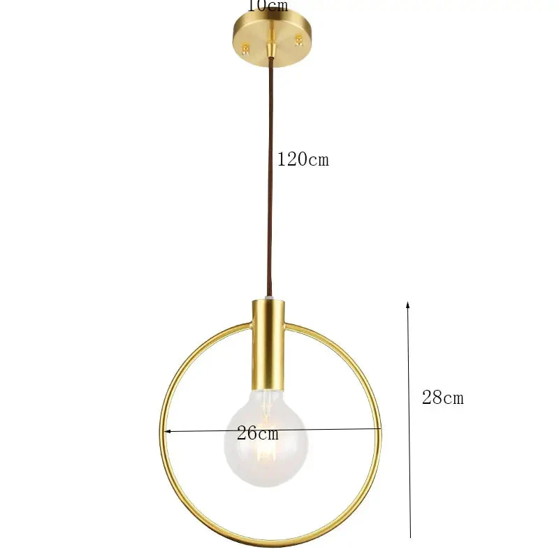 Nordic restaurant brass chandelier bar counter chandelier simple bedroom bedside balcony study room lamps