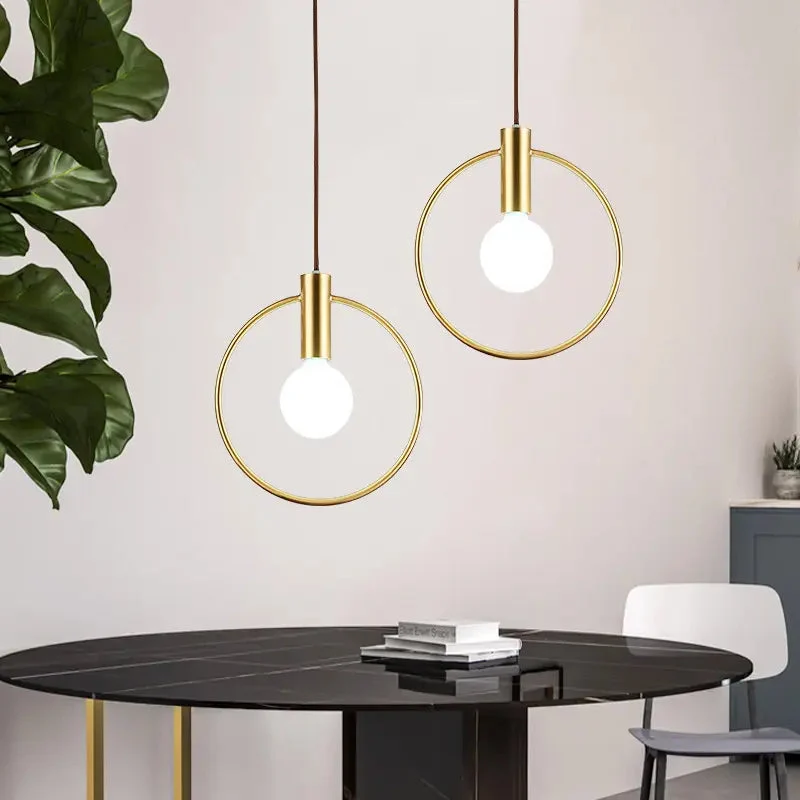 Nordic restaurant brass chandelier bar counter chandelier simple bedroom bedside balcony study room lamps