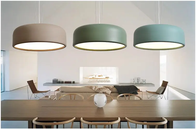 Scandinavian Pendant Lamp Hanging Dual-purpose Lamps Post-modern Minimalist Bedroom Dining Room Study Fashion LED Iron Acrylic