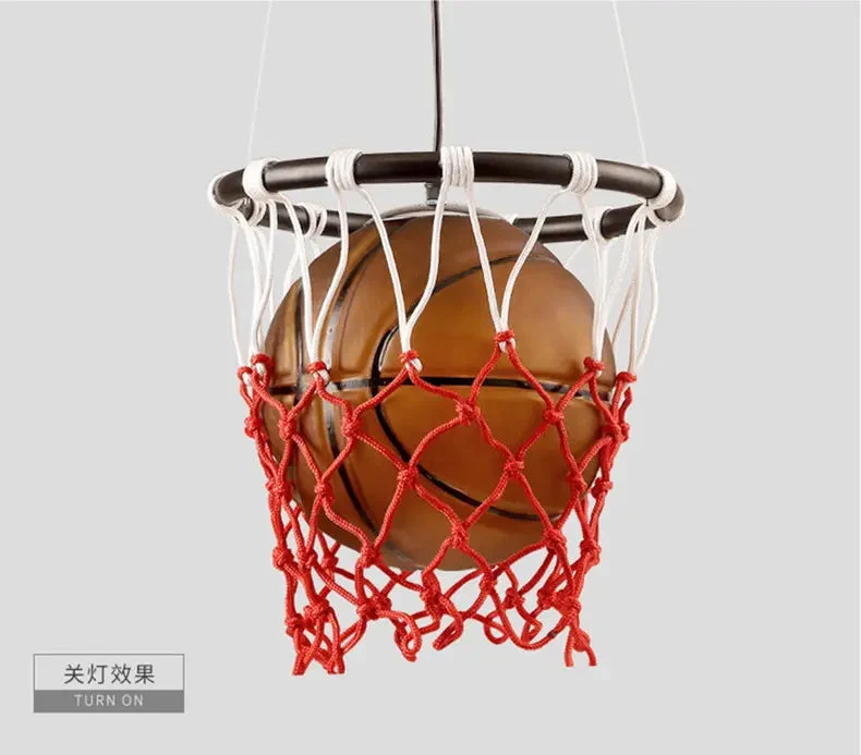 Modern Minimalist Basketball Football Chandeliers Creative Children's Room Lamps Boys Room Bedroom Lights LED
