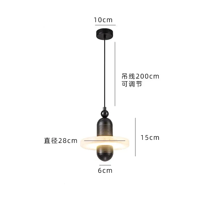 Modern chandelier Natural Marble LED Pendant Lights Aluminum Drop For Dinging Room Hotel Bedside Hanging Lamp Cord Adjustable