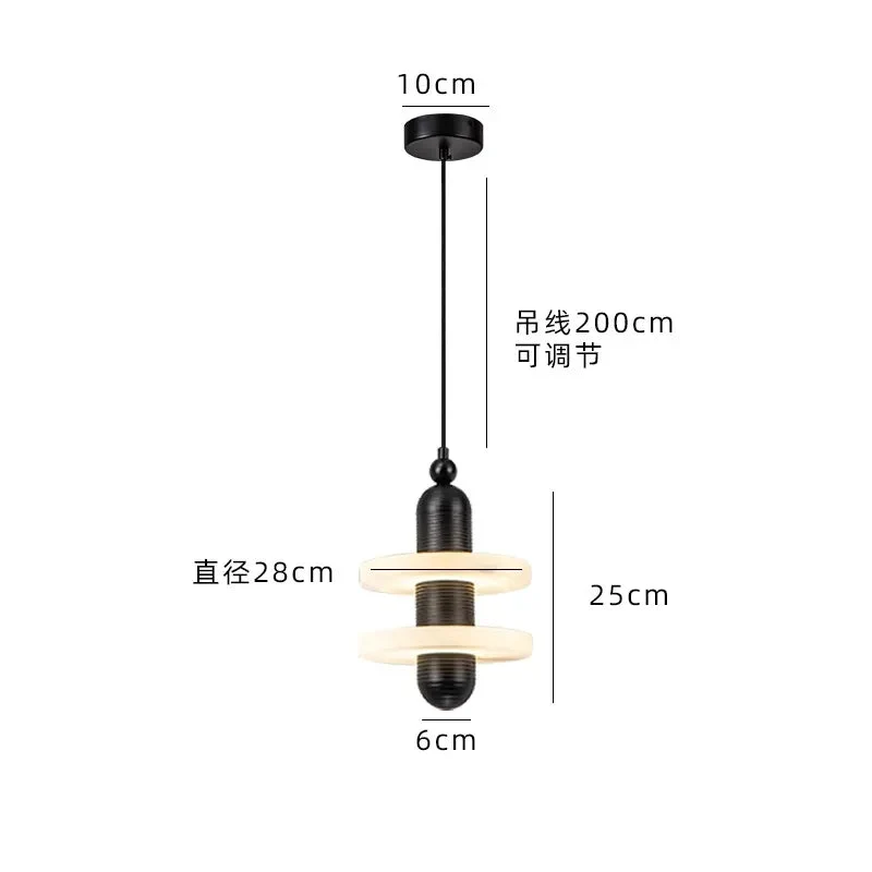Modern chandelier Natural Marble LED Pendant Lights Aluminum Drop For Dinging Room Hotel Bedside Hanging Lamp Cord Adjustable