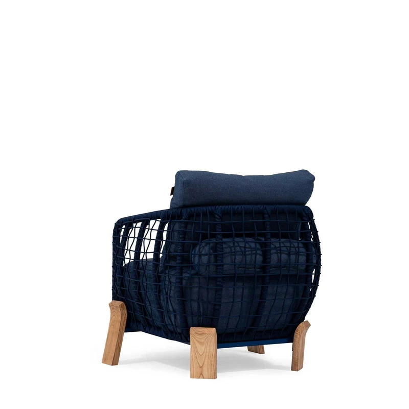 Sancrea Titus 606- Rope- Wrapped Teak Single Seater Chair