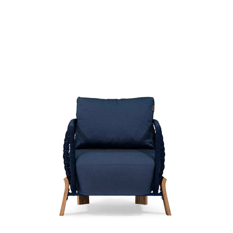 Sancrea Titus 606- Rope- Wrapped Teak Single Seater Chair