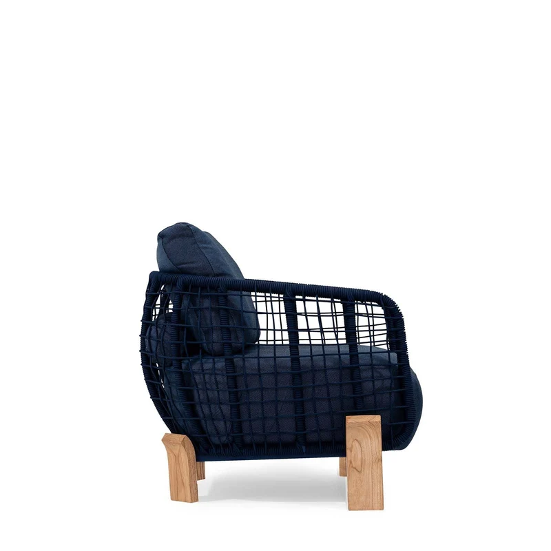 Sancrea Titus 606- Rope- Wrapped Teak Single Seater Chair