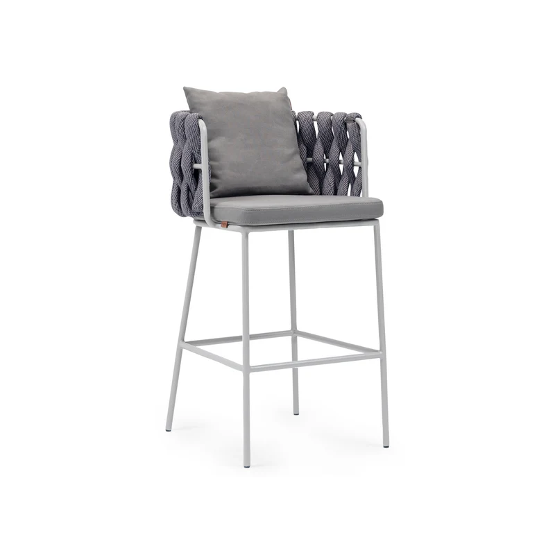 Sancrea Merlin 614 – Rope-Wrapped Aluminium Bar & Counter Stool
