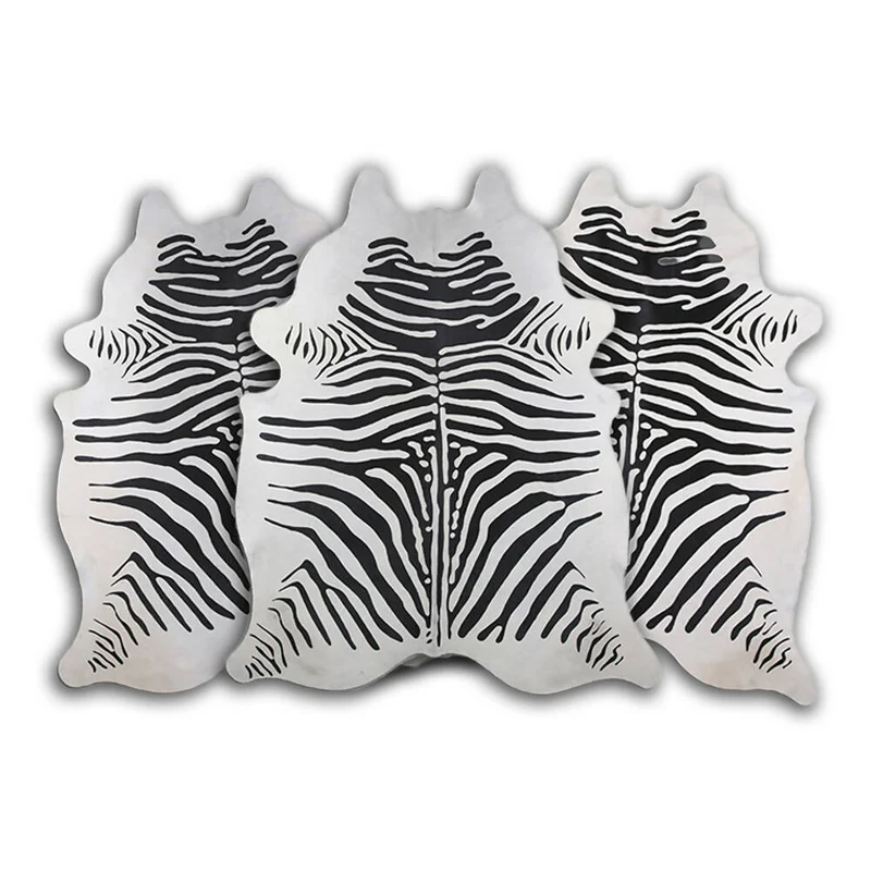 DEKOLAND - Zebra Origins on White Cowhide