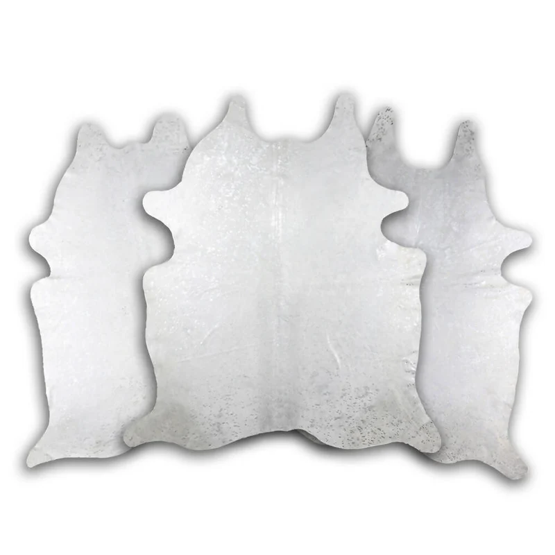 DEKOLAND - Silver Metallic on White Cowhide