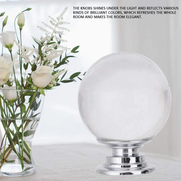 Vila 2010 Drawer Handle, Clear 30mm Drawer Knobs, 1Pcs Hardware for Cupboard Cabinet