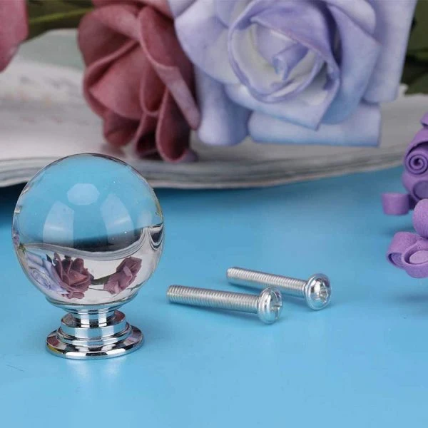 Vila 2010 Drawer Handle, Clear 30mm Drawer Knobs, 1Pcs Hardware for Cupboard Cabinet