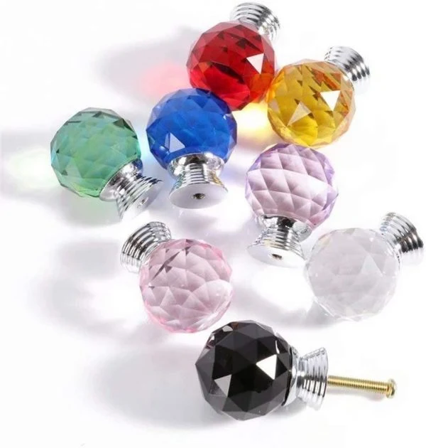 Vila 2002 Drawer knob Crystal Glass Cupboard Pull Handle Zinc Alloy Door Knob Drawer Handles Furniture Pulls Hardware Black 1-pec