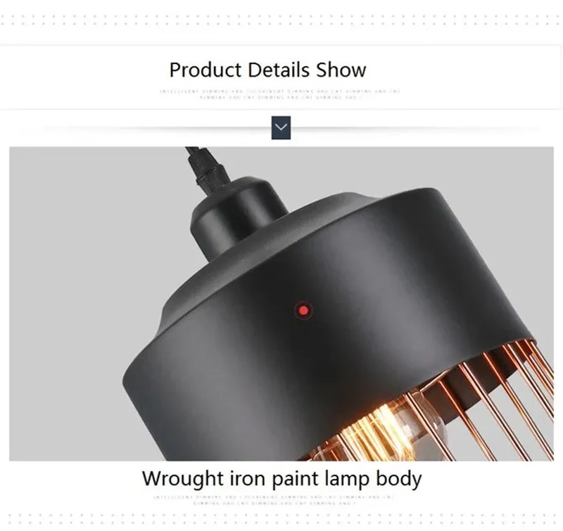 Modern Industrial Vintage LED Pendant Lamp Edison Loft Black Iron Hanging Light Fixtures Retro Droplight Deco Indoor Lighting