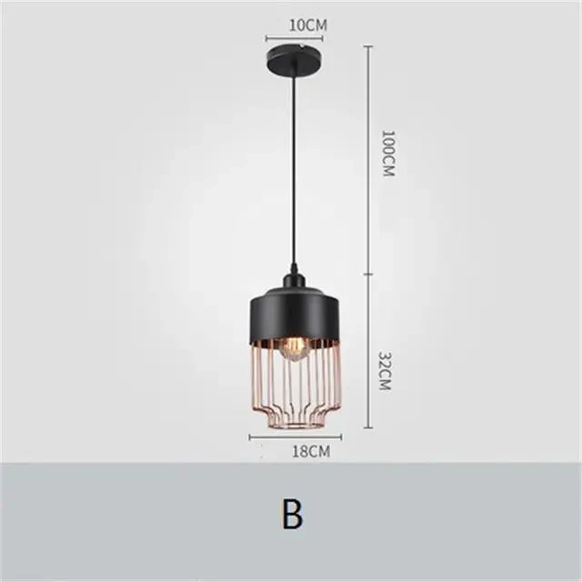 Modern Industrial Vintage LED Pendant Lamp Edison Loft Black Iron Hanging Light Fixtures Retro Droplight Deco Indoor Lighting