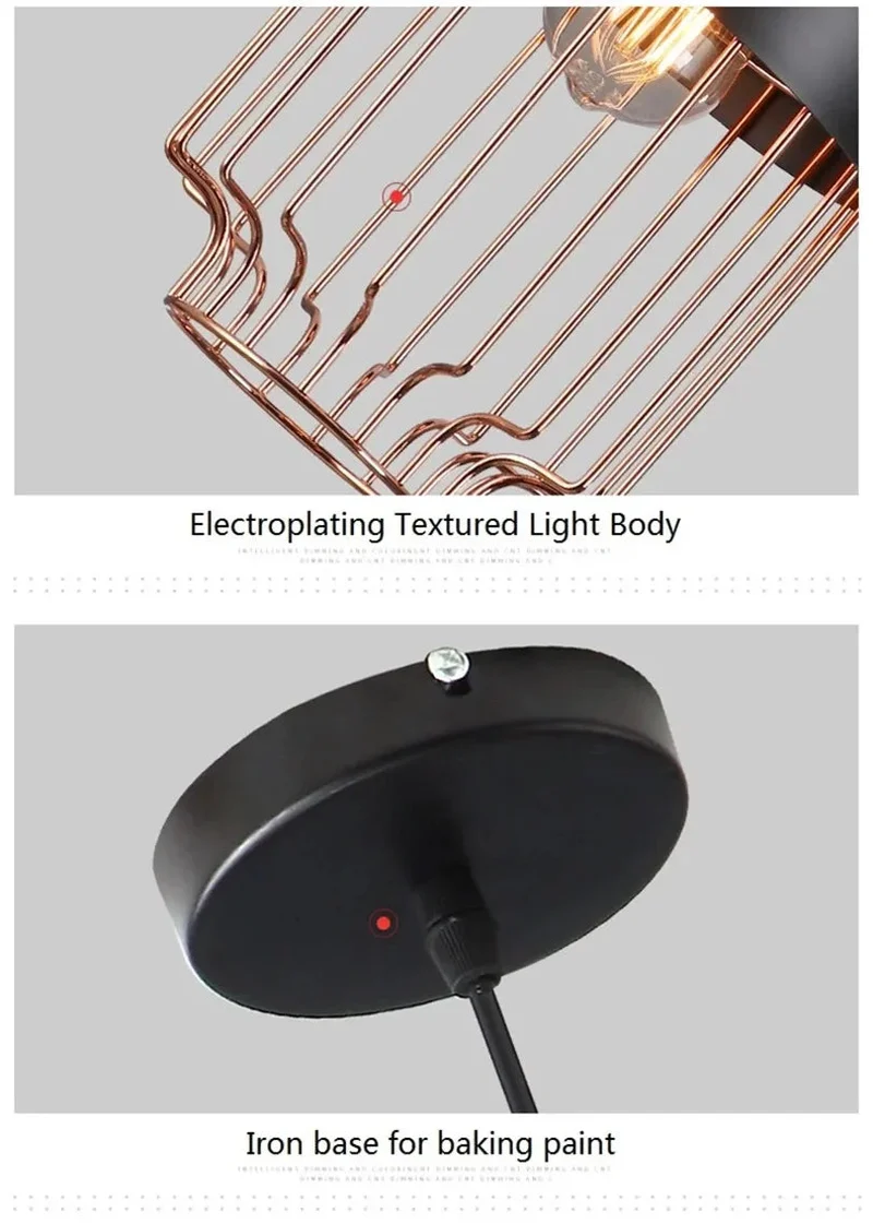 Modern Industrial Vintage LED Pendant Lamp Edison Loft Black Iron Hanging Light Fixtures Retro Droplight Deco Indoor Lighting