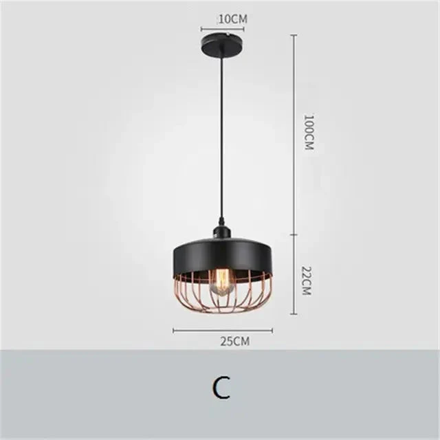 Modern Industrial Vintage LED Pendant Lamp Edison Loft Black Iron Hanging Light Fixtures Retro Droplight Deco Indoor Lighting