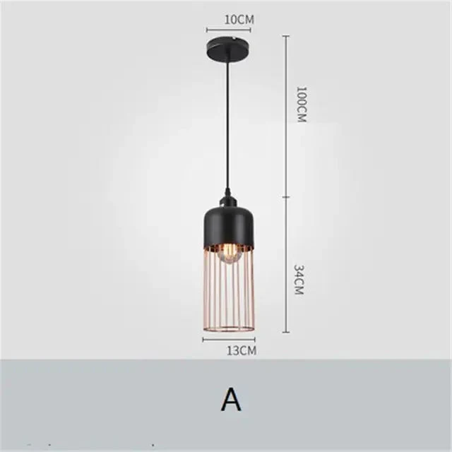 Modern Industrial Vintage LED Pendant Lamp Edison Loft Black Iron Hanging Light Fixtures Retro Droplight Deco Indoor Lighting