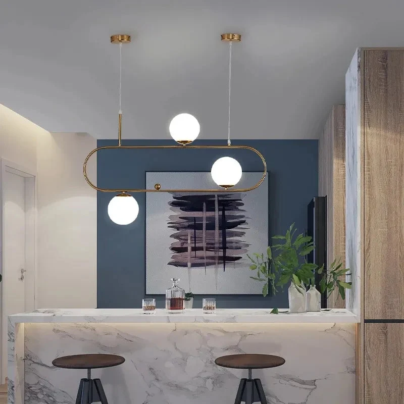 Suspension Golden Pendant Lights Metal Glass Mirror Ball Hanging Lamp Kitchen Modern Lighting Fixtures Hanging Light