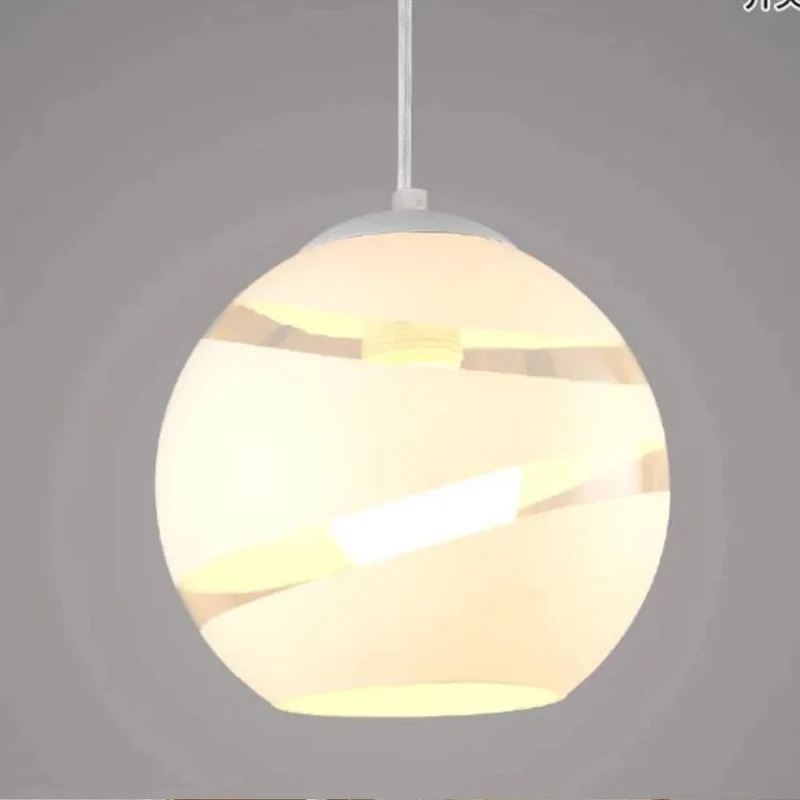 Modern Glass Round Ball Pendant Lights E27 LED Suspension Luminaire Designer Minimalist Loft Lights Casual Living Room Lamps