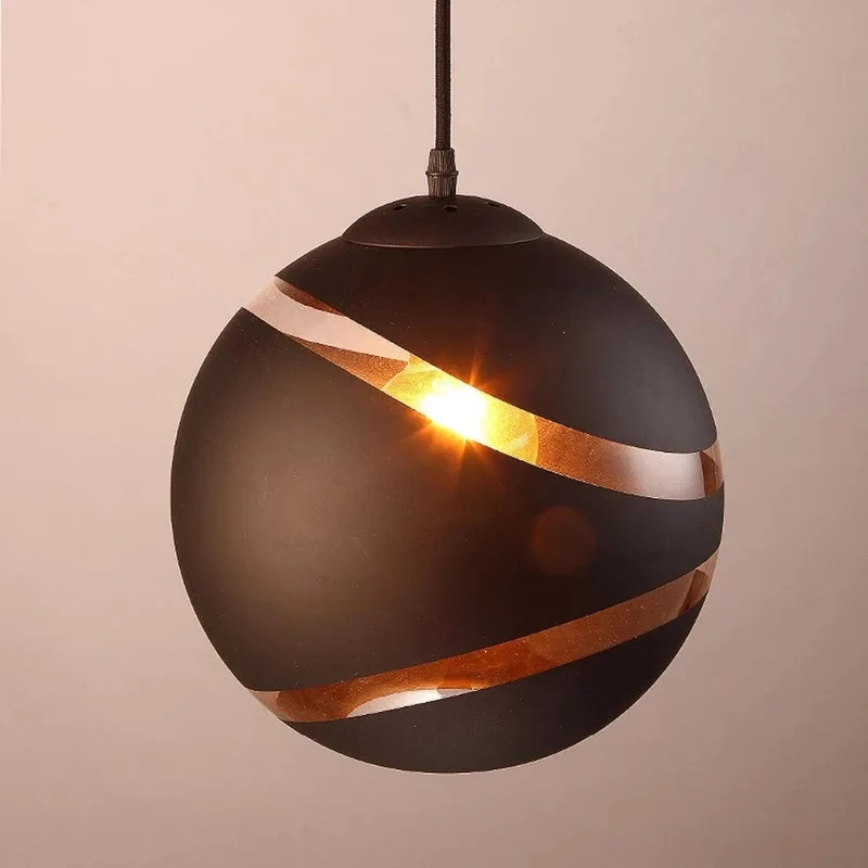 Modern Glass Round Ball Pendant Lights E27 LED Suspension Luminaire Designer Minimalist Loft Lights Casual Living Room Lamps
